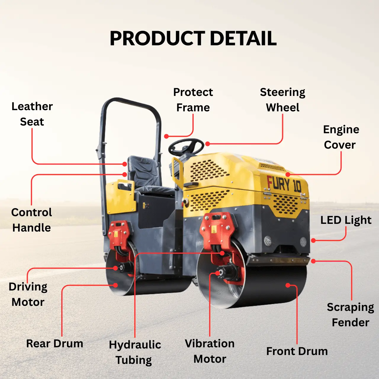 TYPHON FURY 10 1 Ton Road Roller - Image 11