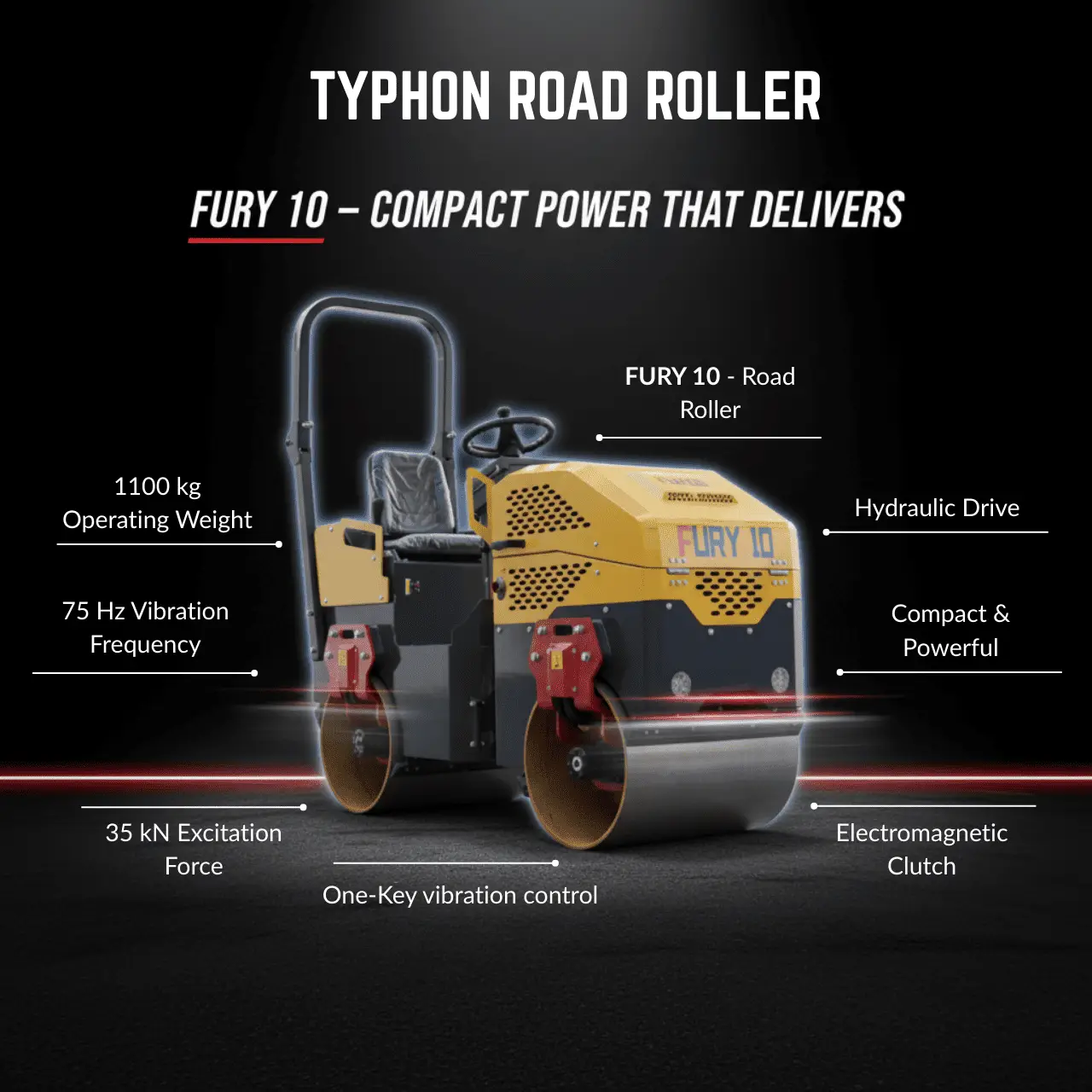 TYPHON FURY 10 1 Ton Road Roller - Image 10