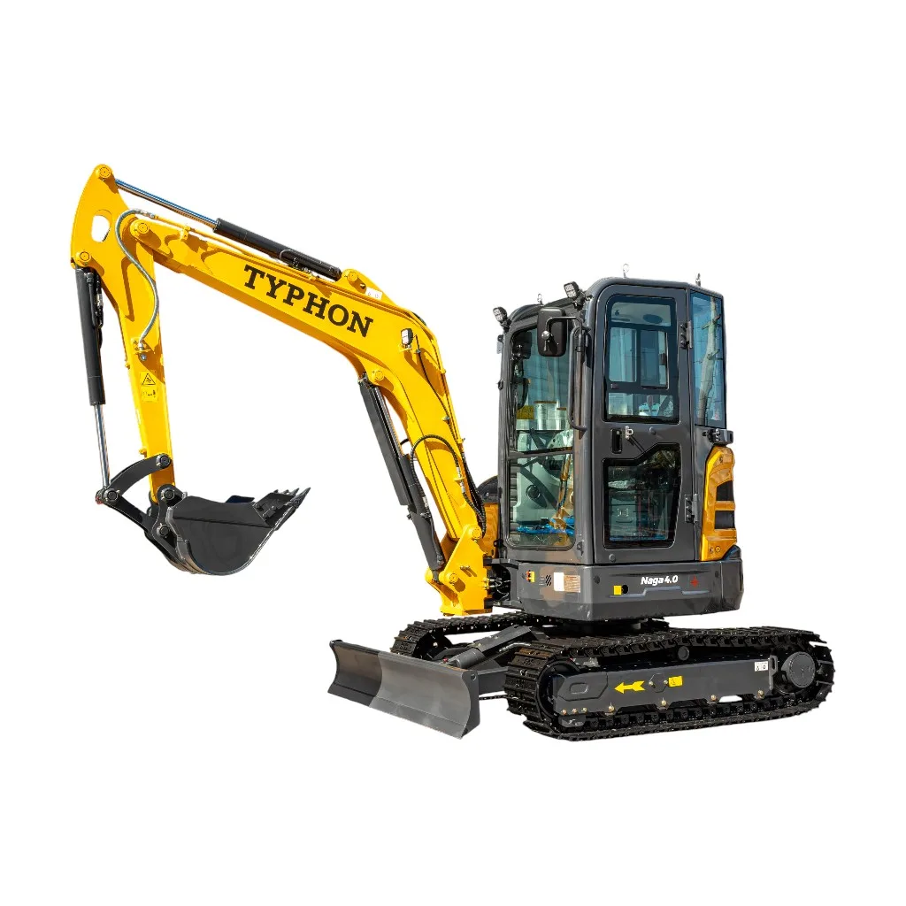 TYPHON NAGA 4.0 Mini Excavator with 4 Ton 24.4hp Yanmar Diesel Engine Metal Track ISO SAE control switch, AC Heater Cabin, 2 Travel Speed - Image 4