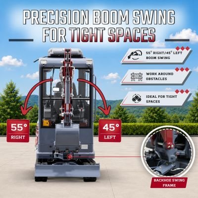 TYPHON TERROR XVII PRO Prestige Edition 4000 lb Enclosed Mini Excavator with Kubota Power & Advanced Hydraulics - Image 6