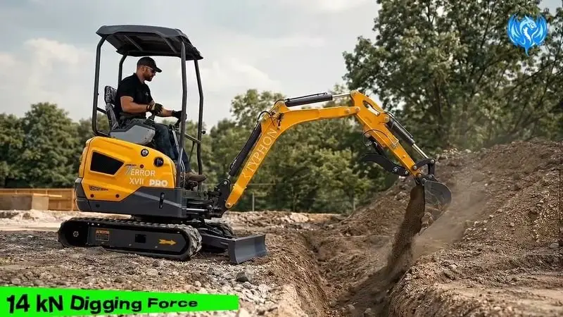 TYPHON TERROR XVII PRO Prestige Edition 4000 lb Enclosed Mini Excavator with Kubota Power & Advanced Hydraulics - Image 35