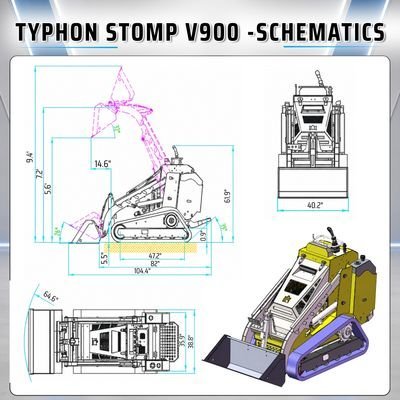 Brand New TYPHON STOMP V900 Mini Track Loader Kubota D1105 25HP Diesel Stand-On Skid Steer EPA / EU Stage V - Image 4