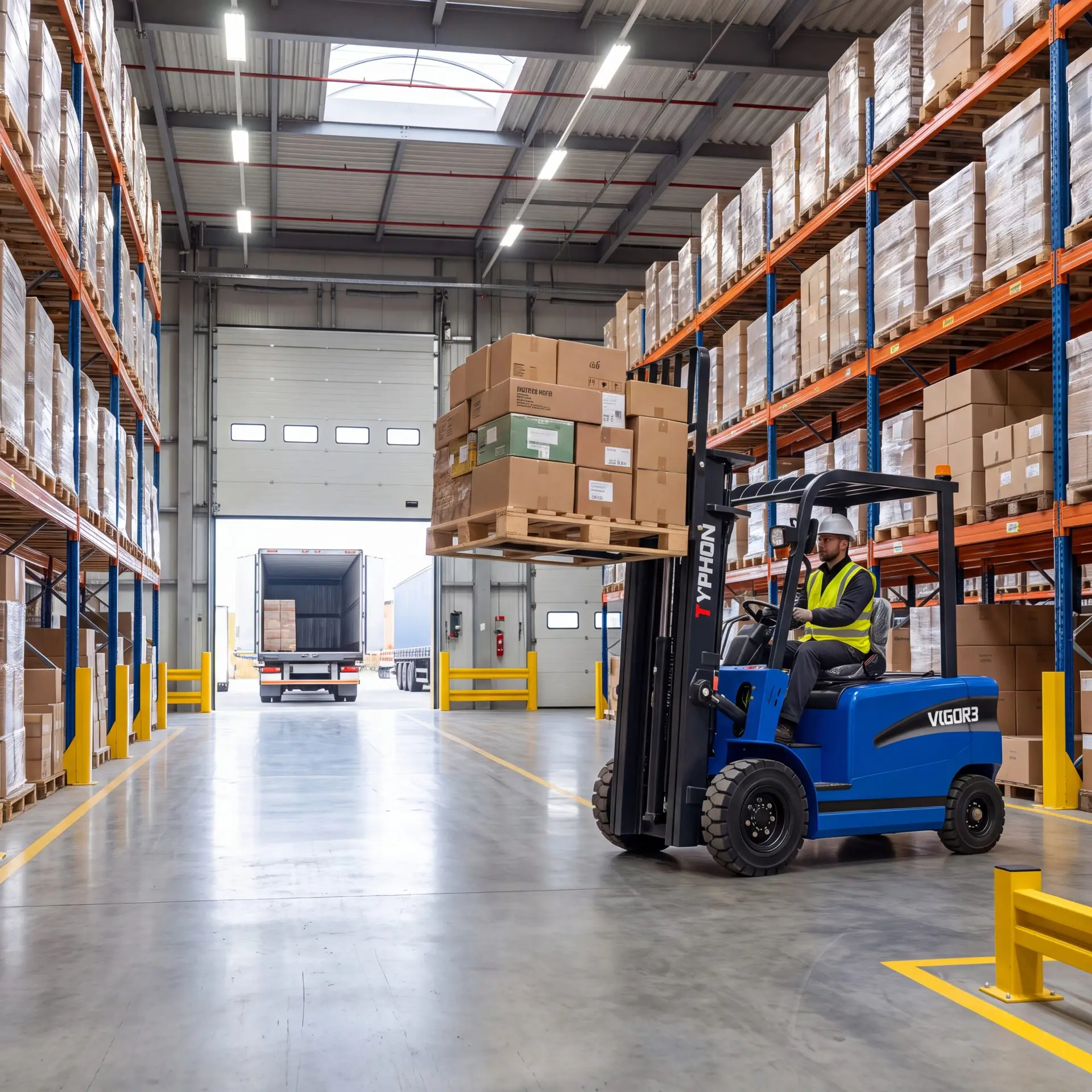 Warehouse Interior with Forklift