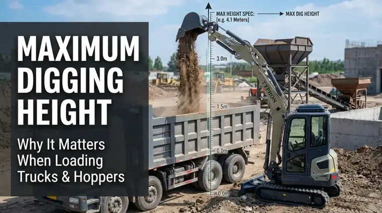 Why Excavator’s Maximum Digging Height Matters When Loading Trucks and Hoppers